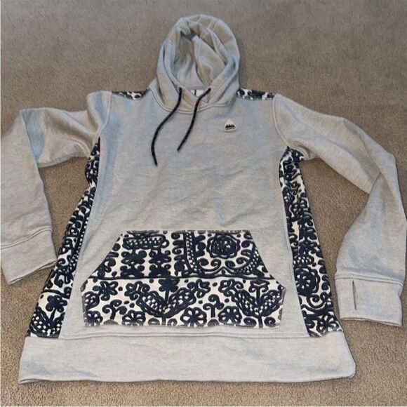 Burton Durable Goods Women’s Gray And Navy Hooded Sweatshirt, Size S - Picture 4 of 8